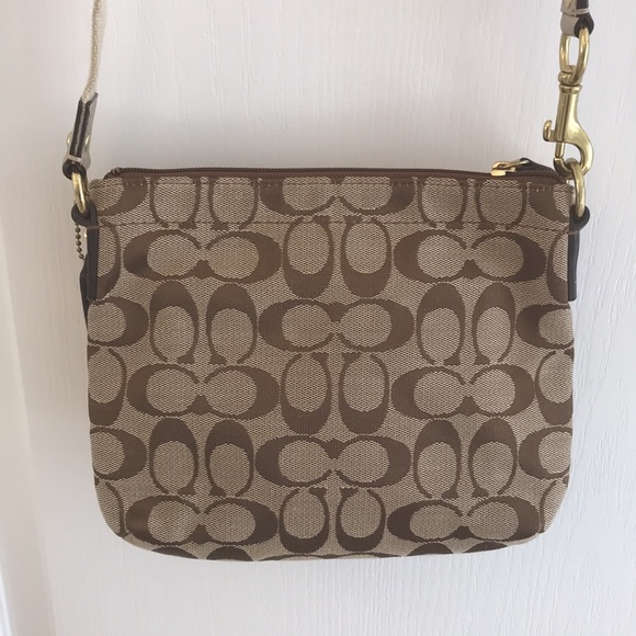 Coach Brown / Tan Signature Crossbody Bag - Picture 8 of 13